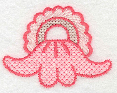 Embroidery Design: Scalloped flower <br> 2.63"h x 3.48"w