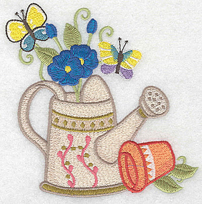 Embroidery Design: Watering Can A large<br> 4.91w X 4.93h