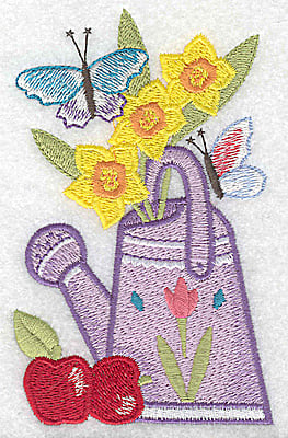 Embroidery Design: Watering Can J large<br> 3.01w X 4.88h