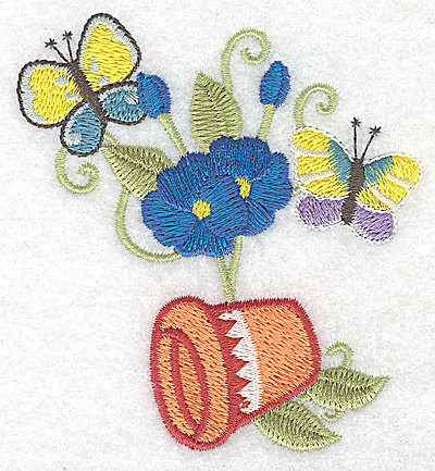 Embroidery Design: Flower pot<br> 3.26w X 3.53h