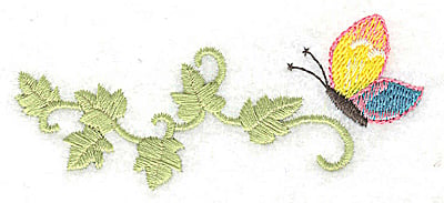 Embroidery Design: Vine with Butterfly<br> 3.88w X 1.64h