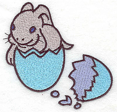 Embroidery Design: Bunny in egg shell large<br> 4.14w X 4.00h