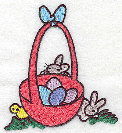 Embroidery Design: Easter Basket large<br> 4.44w X 4.98h