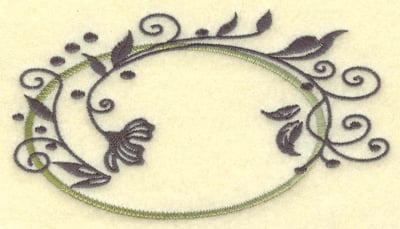 Embroidery Design: Oval vines B large<br> 4.94w X 2.79h