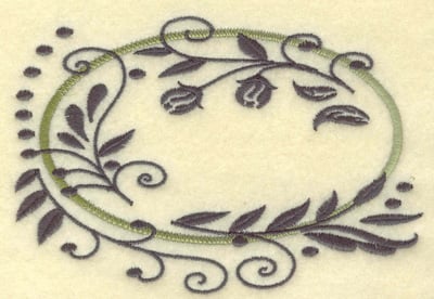 Embroidery Design: Oval Vines D large<br> 4.96w X 3.39h