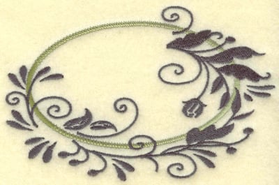 Embroidery Design: Oval Vines E large<br> 4.91w X 3.16h