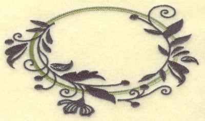 Embroidery Design: Oval Vines F large<br> 4.95w X 2.90h