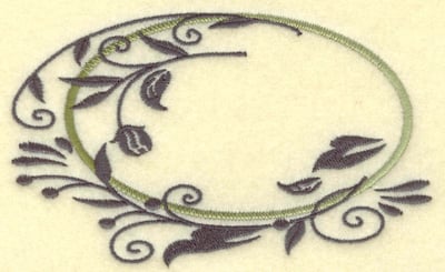 Embroidery Design: Oval Vines G large<br> 4.97w X 3.05h