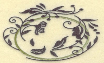 Embroidery Design: Oval Vines H large<br> 4.97w X 3.06h