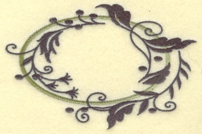 Embroidery Design: Oval Vines I large<br> 4.97w X 3.28h