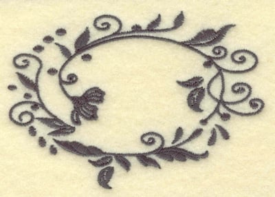 Embroidery Design: Oval Vines B single color<br> 3.84w X 2.63h
