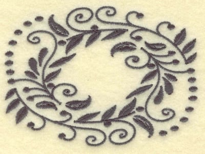 Embroidery Design: Oval Vines D single color<br> 3.88w X 2.82h