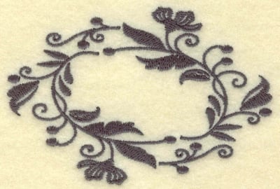 Embroidery Design: Oval Vines F single color<br> 3.86w X 2.63h