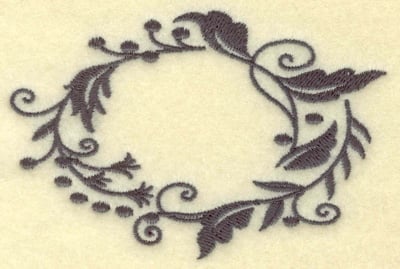 Embroidery Design: Oval Vines I single color<br> 3.87w X 2.55h