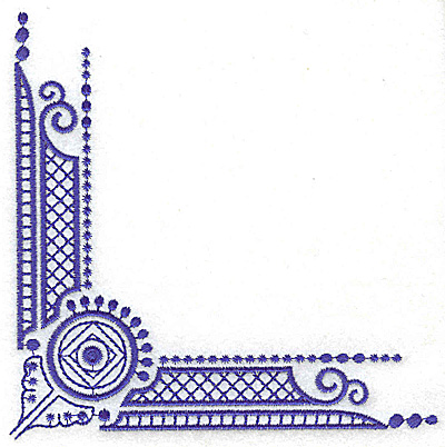 Embroidery Design: Elegant corner 4 large<br> 4.95w X 4.95h