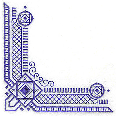 Embroidery Design: Elegant corner 7 large<br> 4.95w X 4.95h