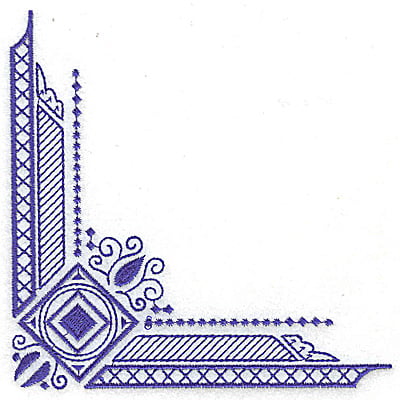 Embroidery Design: Elegant corner 8 large<br> 4.98w X 4.98h