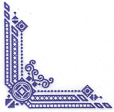 Embroidery Design: Elegant corner 9 large<br> 4.93w X 4.93h