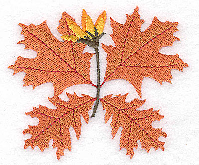 Embroidery Design: Leaves and floral buds<br> 3.41w X 2.94h