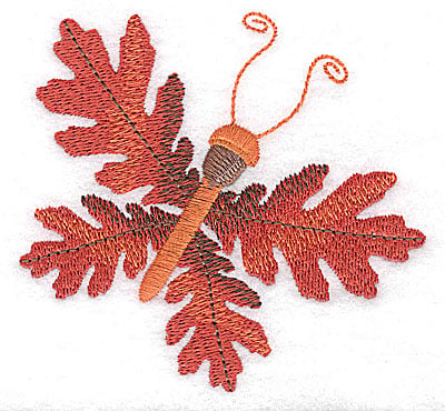 Embroidery Design: Acorn butterfly<br> 3.82w X 3.61h
