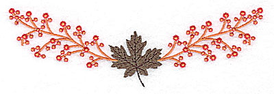 Embroidery Design: Berries with maple leaf<br> 6.41w X 2.03h
