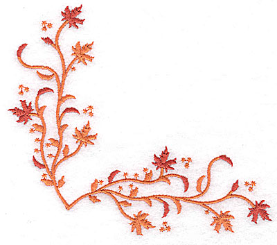 Embroidery Design: Twig and leaf border<br> 4.97w X 4.21h
