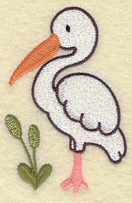 Embroidery Design: Egret and bull rushes<br> 2.52w X 3.82h