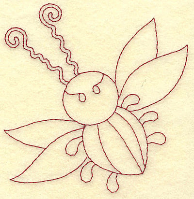 Embroidery Design: Insect redwork<br> 3.75w X 3.89h