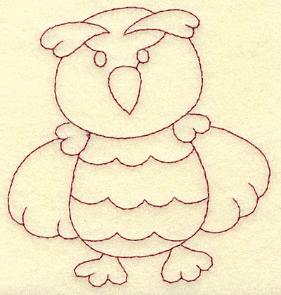 Embroidery Design: Owl redwork<br> 3.58w X 3.85h