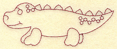 Embroidery Design: Alligator redwork<br> 3.87w X 1.50h