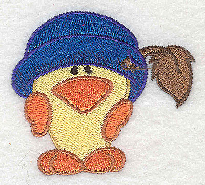 Embroidery Design: Chick wearing hat<br> 2.57w X 2.32h