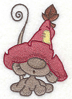 Embroidery Design: Mouse wearing hat<br> 2.41w X 3.51h