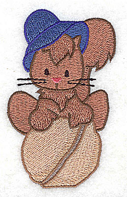 Embroidery Design: Squirrel on nut<br> 2.17w X 3.51h