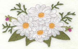 Embroidery Design: Daisy bouquet large<br>5.00w X 3.13h | Embroidery Legacy Embroidery Design: Daisy bouquet large<br>5.00w X 3.13h