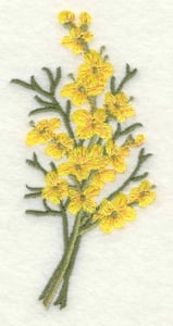 Embroidery Design: Yellow flowers large<br>1.90w X 3.90h