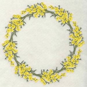 Embroidery Design: Yellow flowers circle<br>6.99w X 6.99h | Embroidery Legacy Embroidery Design: Yellow flowers circle<br>6.99w X 6.99h