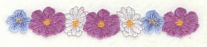 Embroidery Design: Floral row<br>6.35w X 1.09h