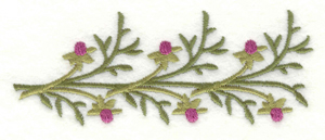 Embroidery Design: Horizontal buds<br>4.48w X 1.73h