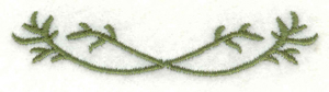 Embroidery Design: Small vine embellishment<br>3.00w X 0.64h