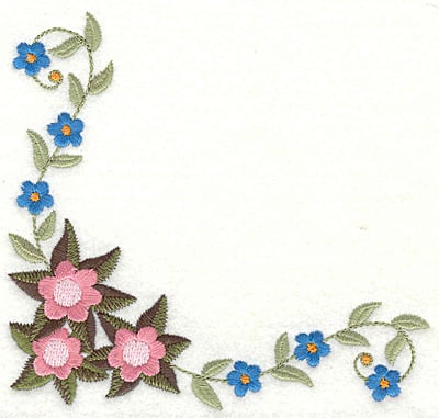 Embroidery Design: Floral corner A large<br> 4.98w X 4.73h