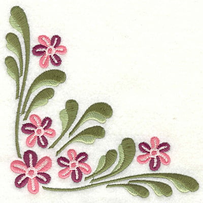 Embroidery Design: Floral corner B large<br> 4.96w X 4.96h