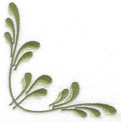 Embroidery Design: Leaf corner B<br> 3.85w X 3.85h
