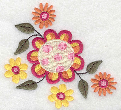 Embroidery Design: Floral corner C<br> 3.89w X 3.67h