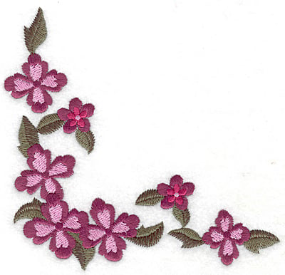 Embroidery Design: Floral corner D large<br> 4.95w X 4.83h