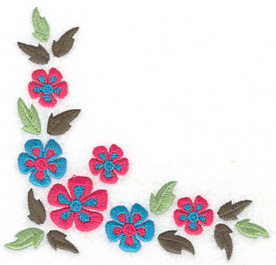Embroidery Design: Floral corner F large <br> 4.98w X 4.69h