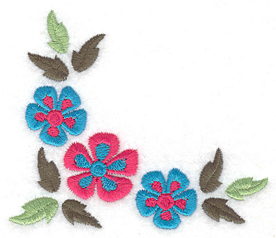 Embroidery Design: Floral corner F<br> 3.88w X 3.30h