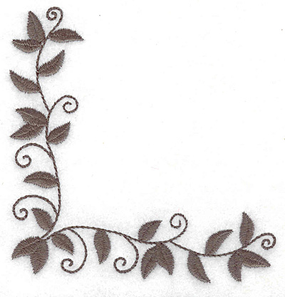 Embroidery Design: Leaf and vine corner I<br> 3.86w X 3.86h