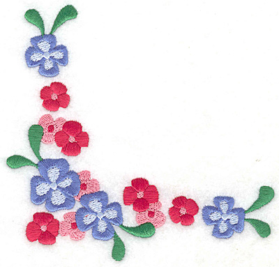 Embroidery Design: Floral corner K large<br> 4.97w X 4.79h