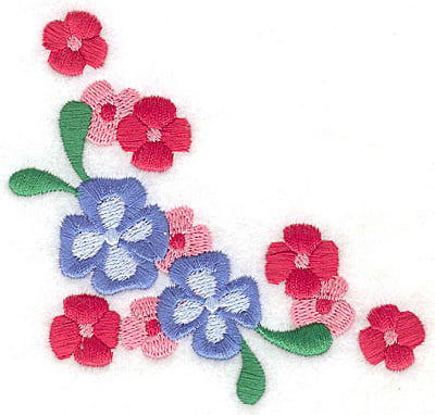 Embroidery Design: Floral corner K<br> 3.89w X 3.66h