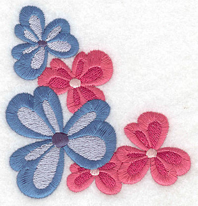 Embroidery Design: Floral corner L<br> 3.78w X 3.89h